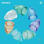 Satisfyer intimkehely Feel Confident LILA, 2 db-os szett (15 és 20 ml), gyenge vérzéshez / tini lányoknak