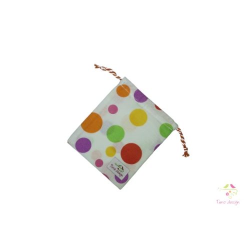 Cotton cup bag with multicolor dots pattern