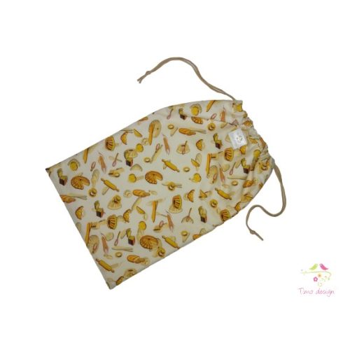 Reusable breathable bread storage bag, with pastry pattern