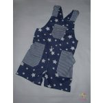 Csillagos-csíkos biopamut kertésznadrág, méret: 86-92 hó