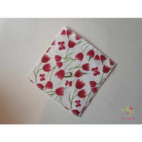 Washable kitchen towel with tulip pattern