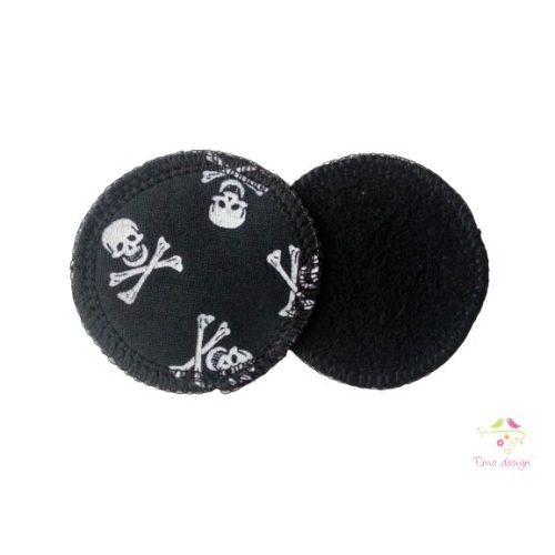 Reusable makeup removal pads with skull pattern