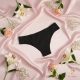 Black laser cut brazilian period panties