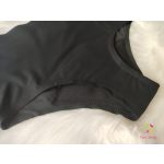 Fekete lézervágott magas derekú menstruációs bugyi