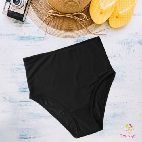 Black high waist period swimwear, bikini bottom