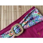 Fuchsia high waist period swimwear, bikini bottom