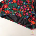 Middle waist period swimwear, bikini bottomwith Hungarian folk art pattern