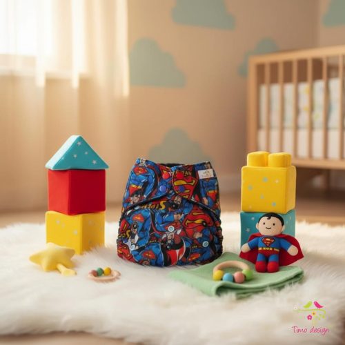 Superman mintás mosható pelenka külső