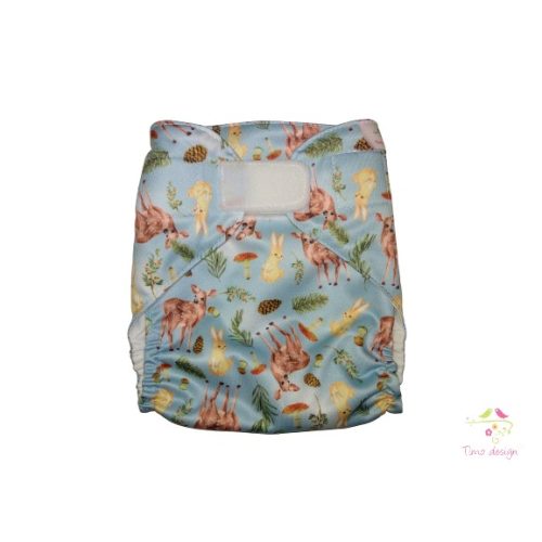 Diaper cover with forest animals pattern