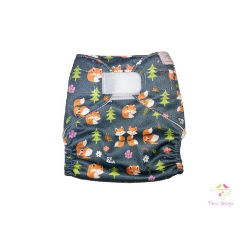 Diaper cover with foxes pattern