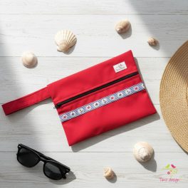 Red wetbag with nautical pattern