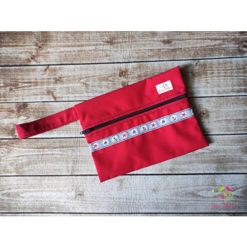 Red wetbag with nautical pattern