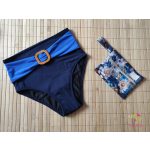 Blue wetbag with flower and pearl pattern