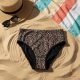 Middle waist period swimwear, bikini bottom with panther pattern