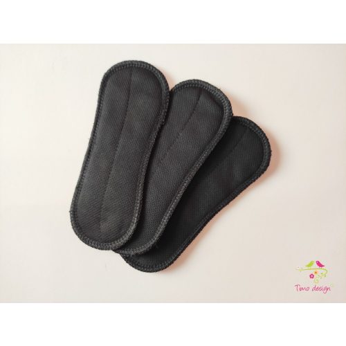 Black - replacable cloth pads for "boat" design black period panties, 3 pcs pack
