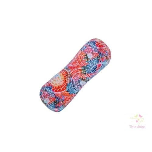 Turquoise - pink mandala pattern - replacable cloth pads for "boat" design black period panties (for MODERATE FLOW)