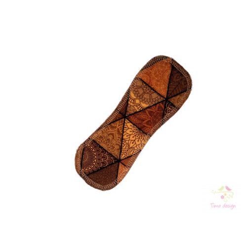Brown triangle - mandala pattern - replacable cloth pads for "boat" design black period panties (for MODERATE FLOW)