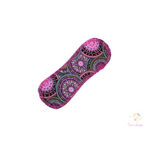 Purple mandala pattern - replacable cloth pads for "boat" design black period panties (for MODERATE FLOW)