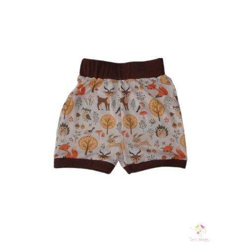 Baby short with forest animals pattern and brown pass, size: 86-92 months