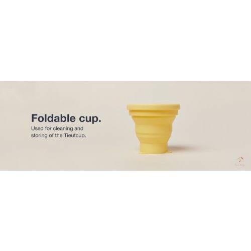Tieutcup foldable sterilizing cup and compressible container