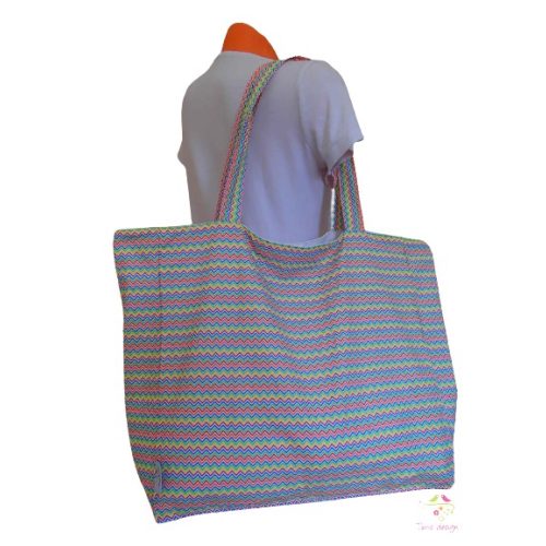Waterproof bag with colorful chevron pattern