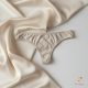 Beige period panties in thong style for light flow
