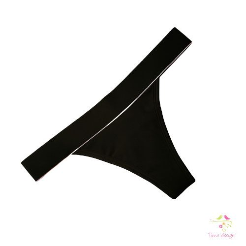 Black bio cotton brazilian thong period panties for light flow