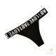 "LOVE" Black bio cotton brazilian thong period panties for light flow