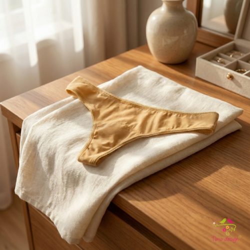Navy leak-proof thong for super light flow