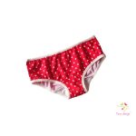 Piros-fehér pöttyös tini "tisztasági" fürdőbugyi