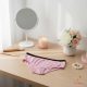 Light pink teen hipster leak-proof panties with black waist gum