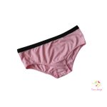 Light pink teen hipster leak-proof panties with black waist gum