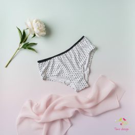 White-black polka dot teen hipster leak-proof panties