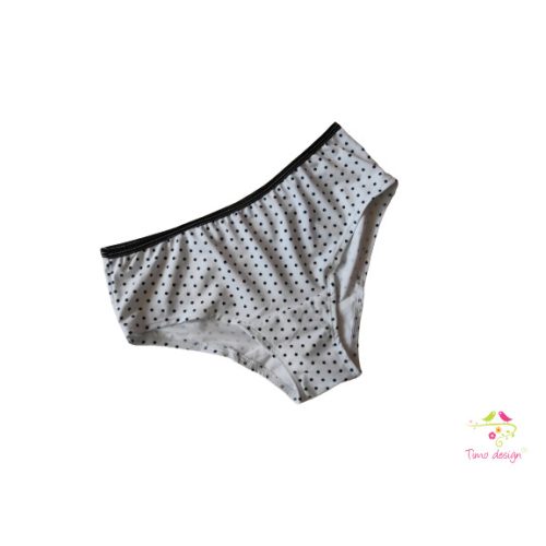 White-black polka dot teen hipster leak-proof panties