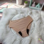 Beige teen period underwear for moderate flow