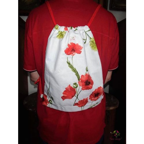 Leak-proof bagpack with poppy pattern