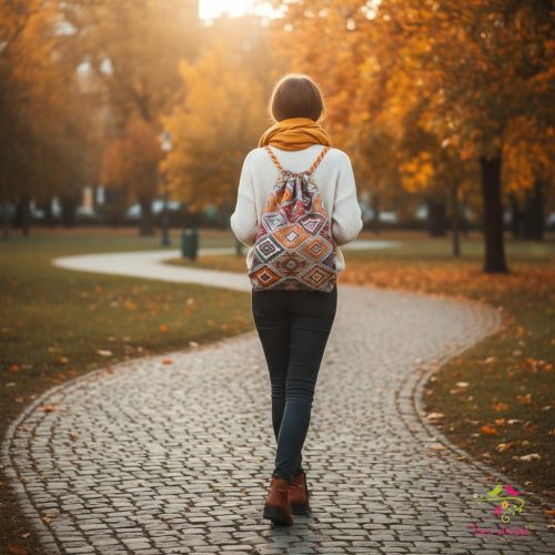 Bagpack with aztec pattern