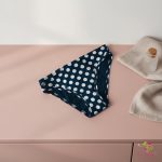 New generation navy-white polka dot period panties for heavy flow in bikini style