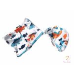 Kék-narancs halas kisfiú úszónadrág + úszósapka szett