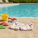 Erdei állatos kisfiú úszónadrág + úszósapka szett