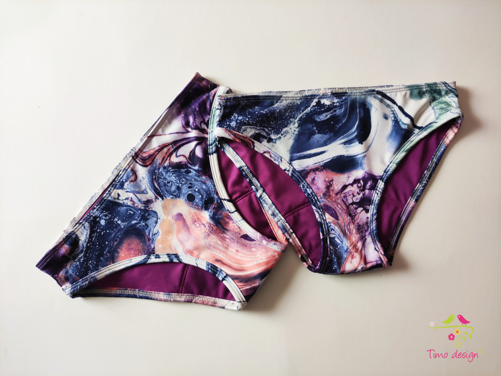Fröcskölt festék mintás menstruációs fürdőruha alsó, bikini alsó, fürdőbugyi