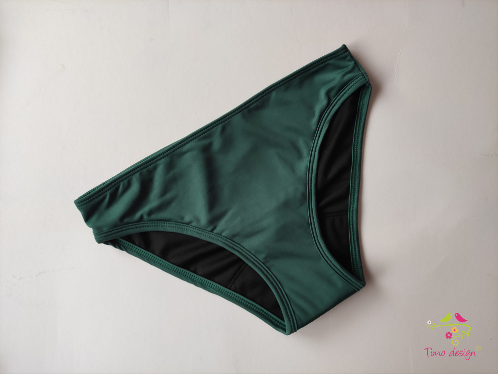 Sötétzöld menstruációs bikini, fürdőruha alsó, fürdőbugyi