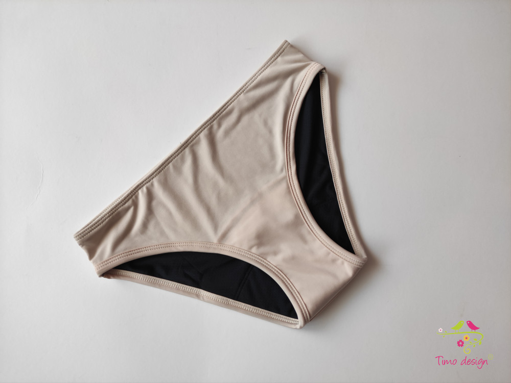 Testszínű menstruációs fürdőruha alsó, bikini alsó, fürdőbugyi
